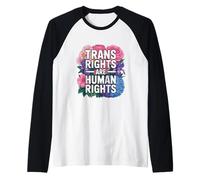 Trans Rights Are Human Rights Floral Pride Raglan Baseball Tee