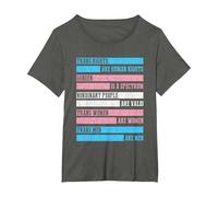 Trans Rights are Human Rights Gender is A Spectrum T-Shirt, Women's Plus, Asphalt Grey, 1X