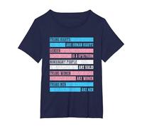 Trans Rights are Human Rights Gender is A Spectrum T-Shirt, Women's Plus, Navy Blue, 4X