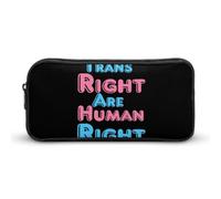 Trans Rights are Human Rights Portable Pencil Case Pouch Big Capacity Pen Bag for Office Stationery Organizer
