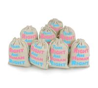 Trans Rights Are Human Rights Printed Drawstring Bag Packs Cotton And Linen Bags Pouch 8 Pieces Storage Reusable Gift Wrap