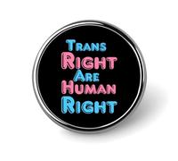 Trans Rights Are Human Rights Round Brooches Colorful Fashion Button Pins Badge for Backpacks Shirts Scarf