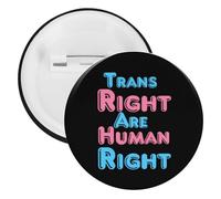 Trans Rights Are Human Rights Round Tinplate Brooches Colorful Fashion Button Pins Badge for Backpacks Shirts Scarf