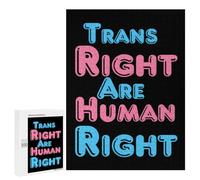 Trans Rights Are Human Rights Vertical Wooden Jigsaw Puzzles for Adults Challenge Intelligent Puzzle Letter on Back Picture Home Decor