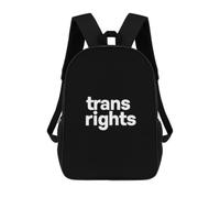 Trans Rights Backpack Unisex 17Inch Lightweight Travel Daypack Laptop Backpacks with 1 Main Compartment And Side Pockets