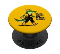 Trans Rights Human Equality Crocodile Streetwear Design for PopSockets Adhesive PopGrip