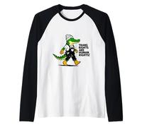 Trans Rights Human Equality Crocodile Streetwear Design for Raglan Baseball Tee