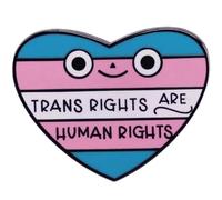 Trans Rights Metal Badge Brooch Heart Shaped Trans Rights Are Human Rights Pins Lgbt Pride Jewelry Accessories for Backpack