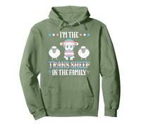 Trans Sheep In The Family LGBT Pride Transgender Pullover Hoodie, Adult Unisex, Sage Green, Medium