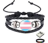 Trans Stuff LGBTQ Accessories Transgender Pride Bracelet with Gift Box, Pansexual Gay Lesbian Bisexual Bi Gifts for Teen Men Women Valentine's Day