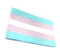 Trans Transexual Transgender Gender Pride LGBT Iron On Embroidery Patch Flag Embroidered Fabric Sew On Transfer for Clothes 8cm x 5cm Rectangle Pack of 1