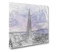 TransAmerica Building in San Francisco California Canvas Print | Gallery Wrapped 30mm Frame Wall Art | 14x14 inches | Ready to Hang | Abstract Cityscape Picture | Living Room Bedroom Lounge Office