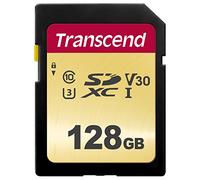 Transcend 128GB SDXC 500S Memory Card UHS- I, C10, U3, V30, 4K, Full HD, MLC, Up to 95/50 MB/s (Ideal for DSLR cameras and advanced camcorders) TS128GSDC500S