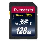 Transcend 128GB SDXC Class 10 Flash Memory Card Up to 30MB/s (TS128GSDXC10E)