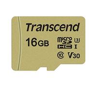 Transcend 16GB microSDHC 500S Memory Card UHS- I, C10, U3, V30, 4K, Full HD, Up to 95/80 MB/s,designed for action cameras and drone cameras- TS16GUSD500S