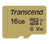 Transcend 8/16/32/64GB Microsdxc 500S Memory Card With Adapter C10 U3 V30 4K