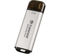 Transcend 1TB ESD300 Portable SSD 1050MB/s Type C, Silver, Thumb Drive | External Solid State Drive USB 3.2 Gen 2 for iPhone17,16,15, iPad, Mac, Pixel11, Steam Deck, Android, Smart TV