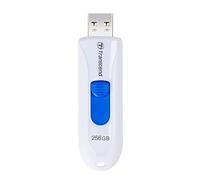 Transcend 256GB JetFlash 790 USB 3.0 Flash Thumb Drive, White | USB 3.2 Gen 1 Memory Stick, Capless Retractable Design with Keychain, Data Storage and Backup