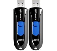 Transcend 256GB JetFlash 790 USB 3.1 Gen 1 Flash Drive (USB Stick) Black TS256GJF790K (Pack of 2)