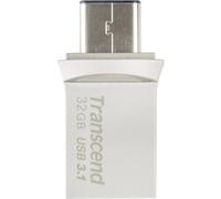Transcend 32GB JetFlash 890 USB 3.0 Dual Flash Thumb Drive, Ultra Small | USB 3.2 Gen 1 Memory Stick, Type C, Metal Case