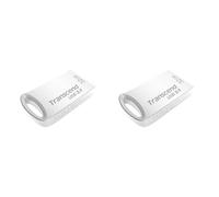 Transcend 32GB JetFlash, Small and Compact USB Stick 3.1 Gen 1 (for the Keychain), with Frustration Free Packaging,Silver- TS32GJF710SPE (Pack of 2)