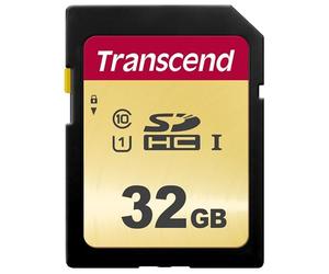Transcend 32GB SDC500S SD UHS-I SDHC Memory Card, 95MB/s, U1, C10, MLC | High Endurance for Camcorders and DSLR cameras