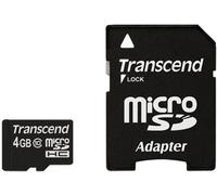 Transcend 4GB Class 10 microSDHC Memory Card with Adaptor