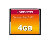 Transcend 4GB CompactFlash 133 Memory Card (CF Card) Up to 50/20 MB/s, Supports Ultra DMA transfer mode 4 with MLC NAND Flash ideal for entry-level DSLRs TS4GCF133