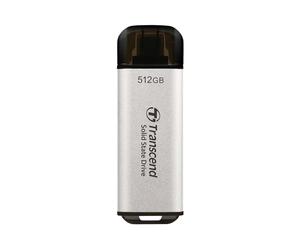 Transcend 512GB ESD300 Portable SSD 1050MB/s Type C, Silver, Thumb Drive | External Solid State Drive USB 3.2 Gen 2 for iPhone17,16,15, iPad, Mac, Pixel11, Steam Deck, Android, Smart TV