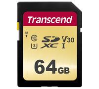 Transcend 64GB SDC500S SD UHS-I SDXC Memory Card, 95MB/s, U3, 4K, V30, MLC | High Endurance for Camcorders and DSLR cameras