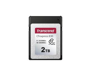 Transcend CFexpress830 Memory Card 2TB, Up to 3500MB/s, 4K8K Video Capture for Canon EOS/Nikon/Panasonic/FUJIFILM/Blackmagic CINEMA, PCle Gen4x2 NVMe, CFexpress Type B, Filmmaker/Professional Creator