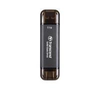 Transcend 1TB External SSD ESD310C Type-A/Type-C Compatible PS4/PS5 Black- TS1TESD310C