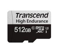 Transcend High Endurance 350V microSDXC UHS-I U3 Class 10 Memory Card with SD Adapter 512GB