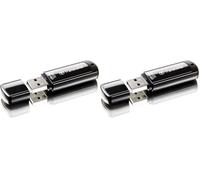 Transcend JetFlash 350 32GB USB 2.0 Flash Drive Portable Memory Stick Plug-and-Play for PC/Mac/Laptop -TS32GJF350 (Pack of 2)