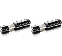Transcend JetFlash 350 64GB USB 2.0 Flash Drive Portable Memory Stick Plug-and-Play for PC/Mac/Laptop -TS64GJF350 (Pack of 2)
