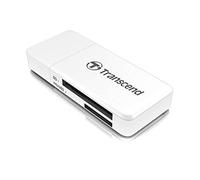 Transcend Multifunctional Card Reader , with a SD and microSD card slot and a USB connector USB 3.1 Gen 1, White -TS-RDF5W