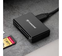 Transcend RDC8 USB 3.1 Gen 1 (USB 5Gbps) SD & microSD & CompactFlash Card Reader, with micro USB to USB Type C Cable, TS-RDC8K2