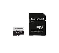 Transcend USD350V 64GB High Endurance microSDXC Class 10 U1 Memory Card for Dash Cam & Security Cameras with Adapter TS64GUSD350V