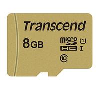 Transcend 8GB microSDHC 500S Memory Card UHS- I, C10, U3, V30, 4K, Full HD, Up to 95/80 MB/s (ideal for action cameras and drone cameras) TS8GUSD500S