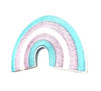 Transexual Trans Transgender Gender Pride Flag Rainbow Iron On Embroidered Fabric Sew On Patch 6.5cm x 3.8cm Pack of 1