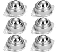 Transfer Bearing Casters,Tianher 6 Pcs Roller Ball Transfer Bearing Casters Unit Mounted Flange Metal Steel Universal Conveyor Transferring Wheel for Power Systems Processing and Packaging Machinery