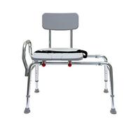 Transfer Bench Sliding with Cut Out Adjustable Height Legs,Include Seat Belt Lightweight Plastic Benches for Bath Tub and Shower with Back Non-Slip Seat