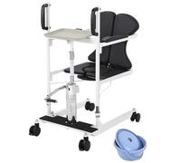 Transfer Chair Adjustable Patient Lift Wheel Lifting with Potty, Lightweight with Split Seat for Elderly, Disabled, Shower Not for Total Paralysis Patient