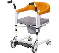 Transfer Chair Lift for Home, Portable Bathroom WheelLifter w/Split Seat, Bedside Commode w/Bedpan Toilets Seat Aid for Elderly Adults Seniors