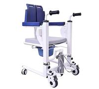 Transfer Chair Patient Lift Wheel Toilet Bath with Toilet for The Elderly Disabled, Easy to Toilet and Bathroom, Raised Backrest, with Removable Cushion and Commode