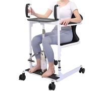 Transfer Chair Patient Transferred Lift for Home, Wheelw/Split Seat, Elderly Assist Devices, Shower Bedside Commode Not for Total Paralysis Patient