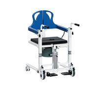 Transfer Chair Portable Patient Lift 360° Flexible Lift Roller w/Split Seat and Potty, Adjustable Lifting Height, Bathroom WheelWithout,94~114cm