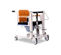 Transfer Chair Portable Patient Lift for Home Use, WheelW/Split Seat, Bathroom Shower 4 in 1 Bedside Commode W/Bedpan for Nursing Paralyzed Elderly