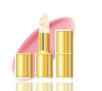 Transfer-Proof Color Changing Lipstick with Gold Foil, Gold Crystal Color Changing Lip Stick,PH Adjusting Lipsticks,Moisturizing Glossy Lip Gloss,Tinted Li/p Balm,Plumping/Glitter Lip G/loss