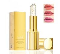 Transfer Proof Colour Changing Lipstick, True Tone pH Adjusting & Temperature Lip Balm, Long Lasting Waterproof Lip Stain with Gold Flakes, Moisturising Jelly Lip Stick